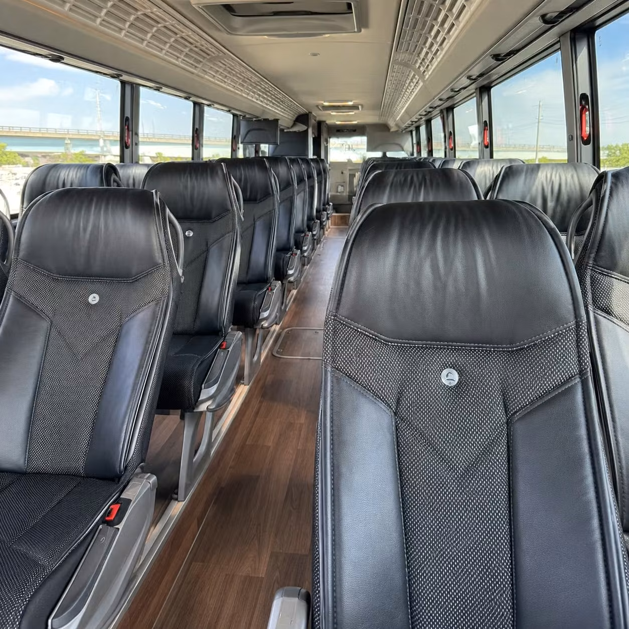 56 passenger charter bus inside