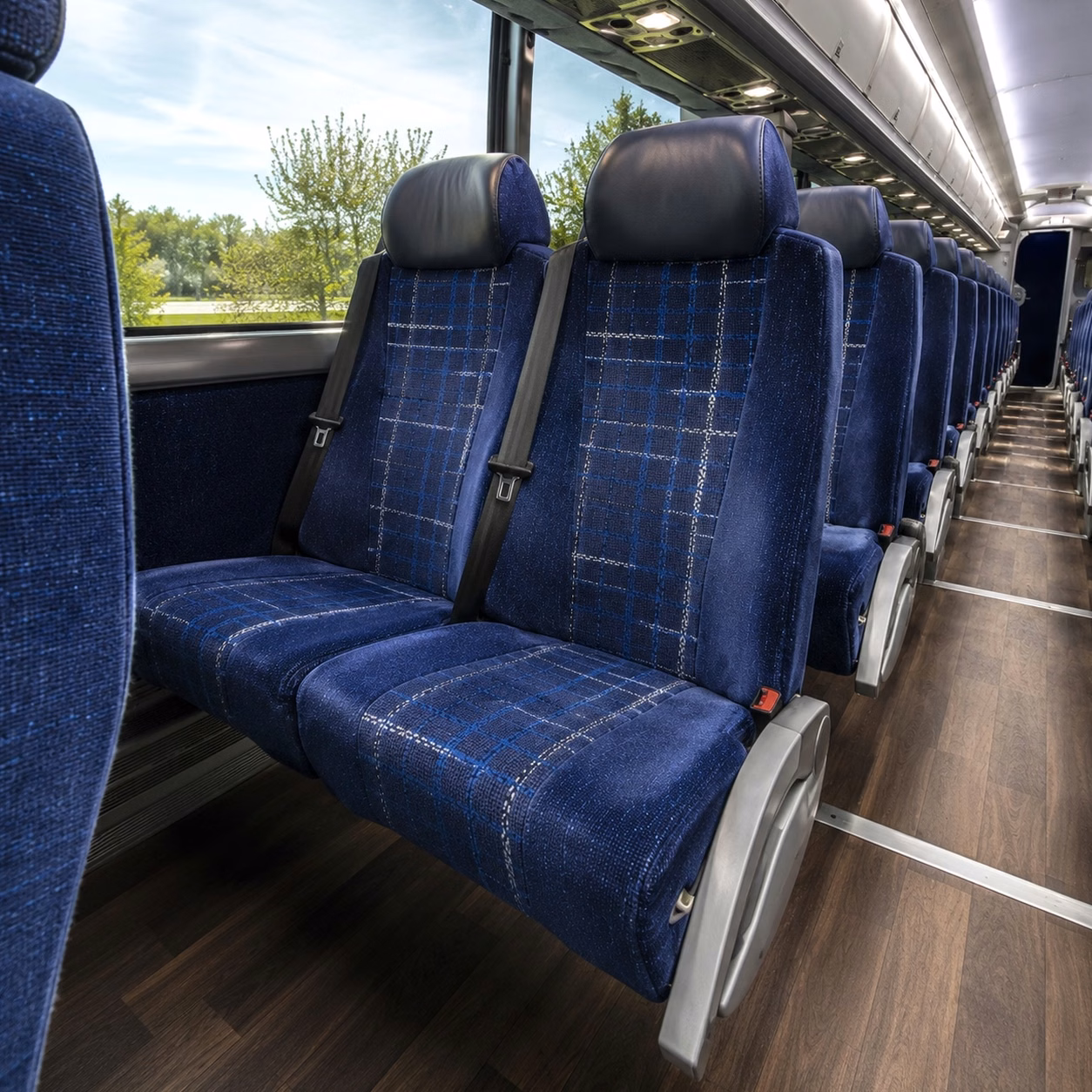 56 passenger charter bus interior